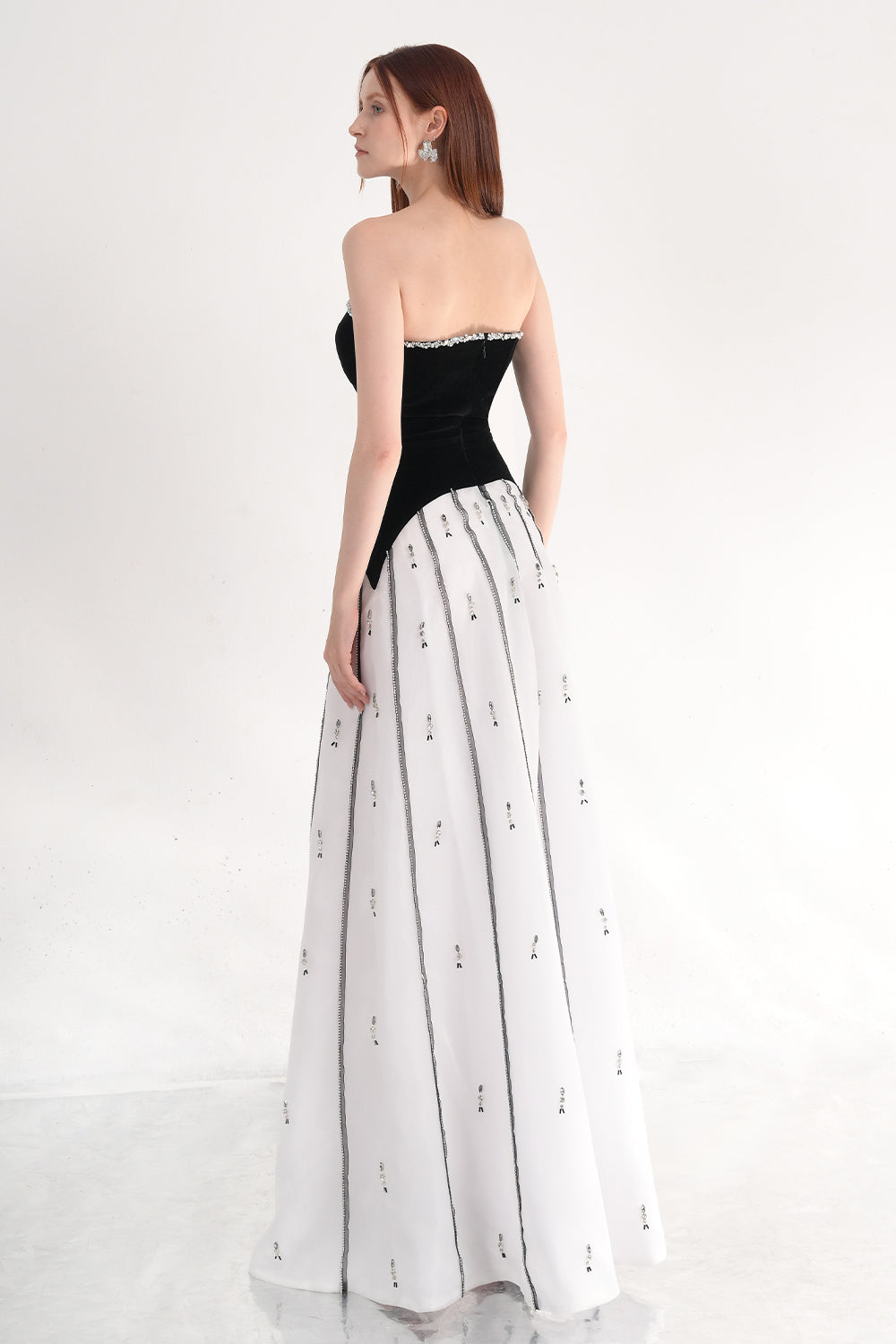April A-line Semi-Heart Neck Polyester Maxi Dress