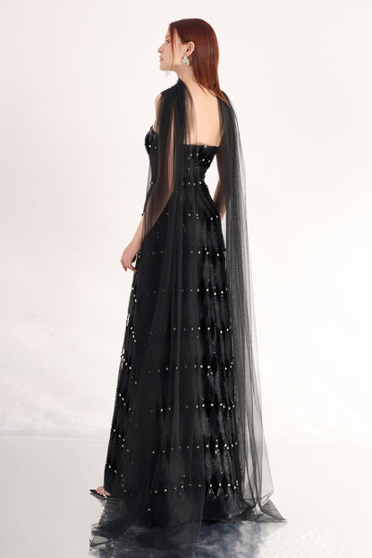 Alaiya Ball Gown Scarf Neck Polyester Maxi Dress