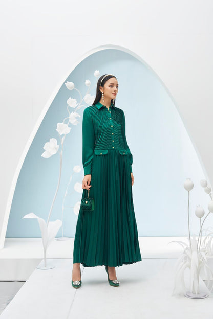 Ariel Pleated Midi Dress 