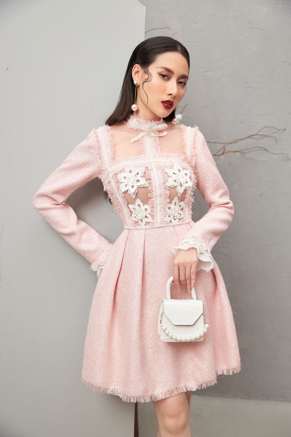 Esther Fringed Neck Dress 