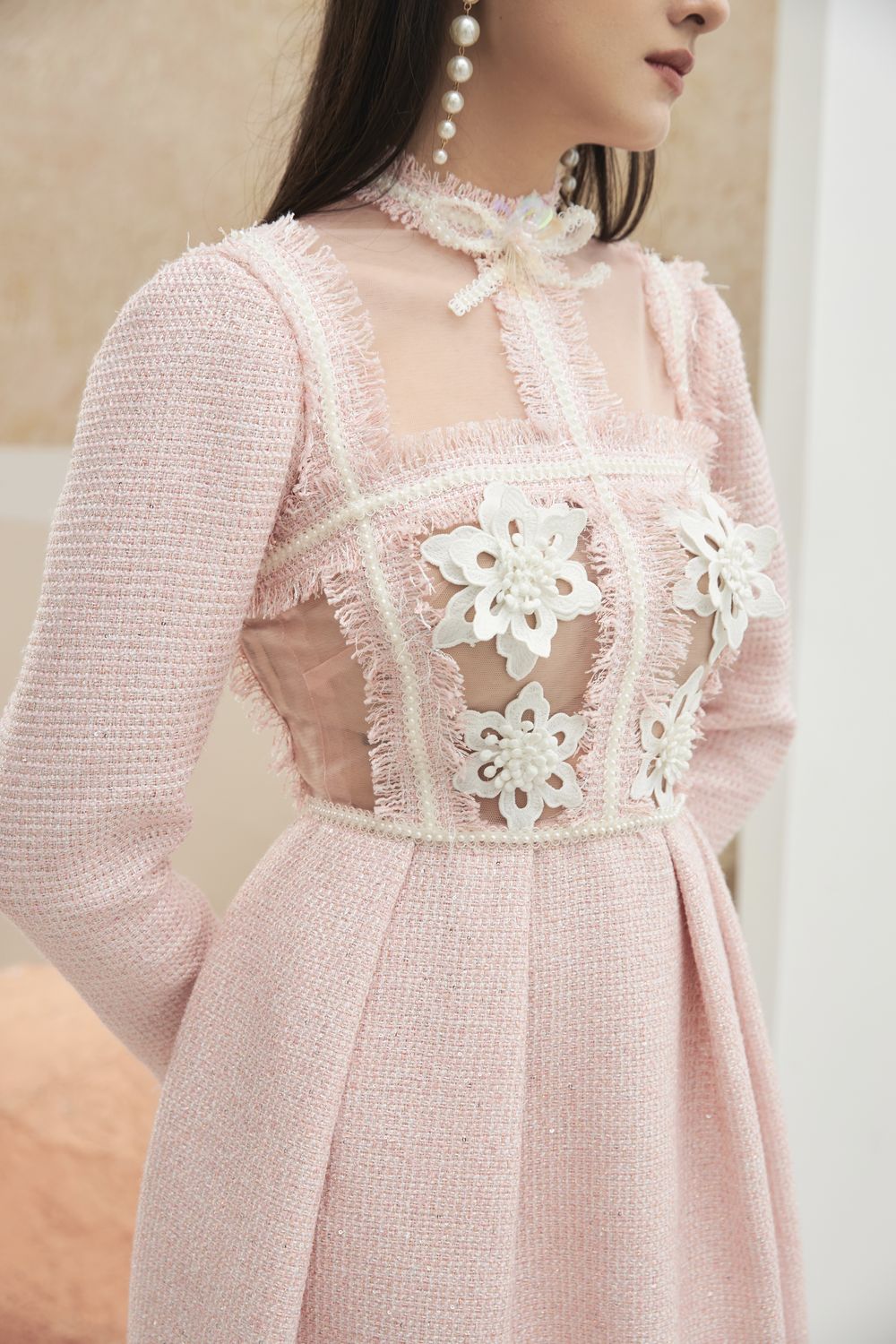 Esther Fringed Neck Dress 