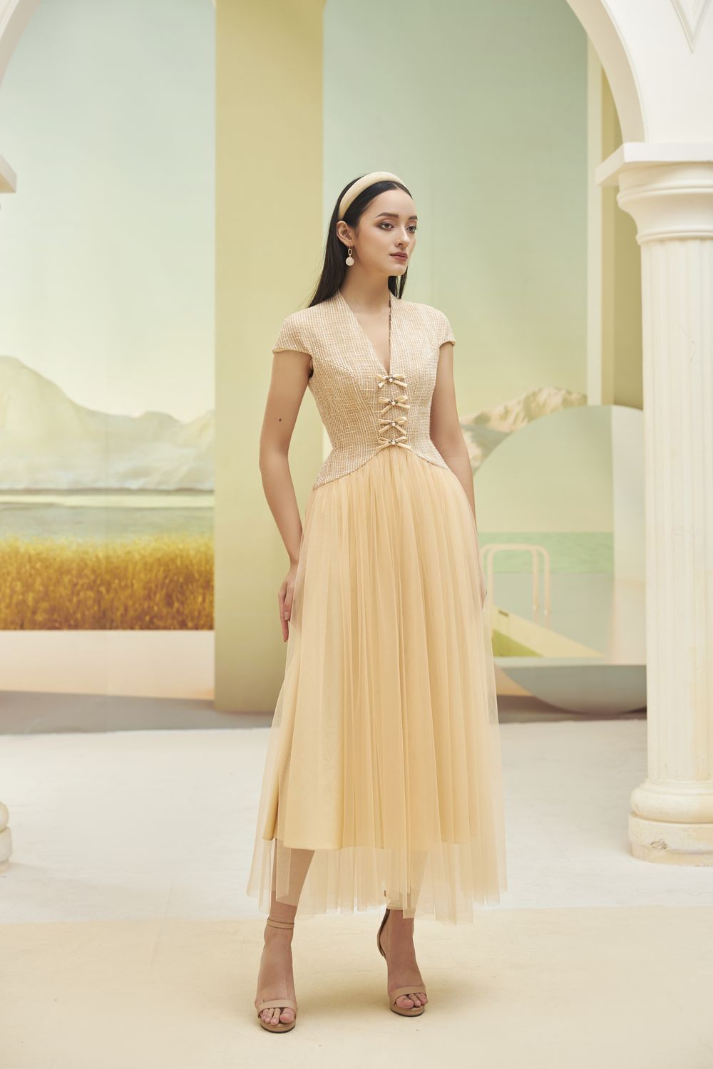 Nomi V-Neck Midi Dress 