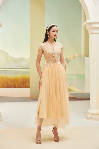 Nomi V-Neck Midi Dress 