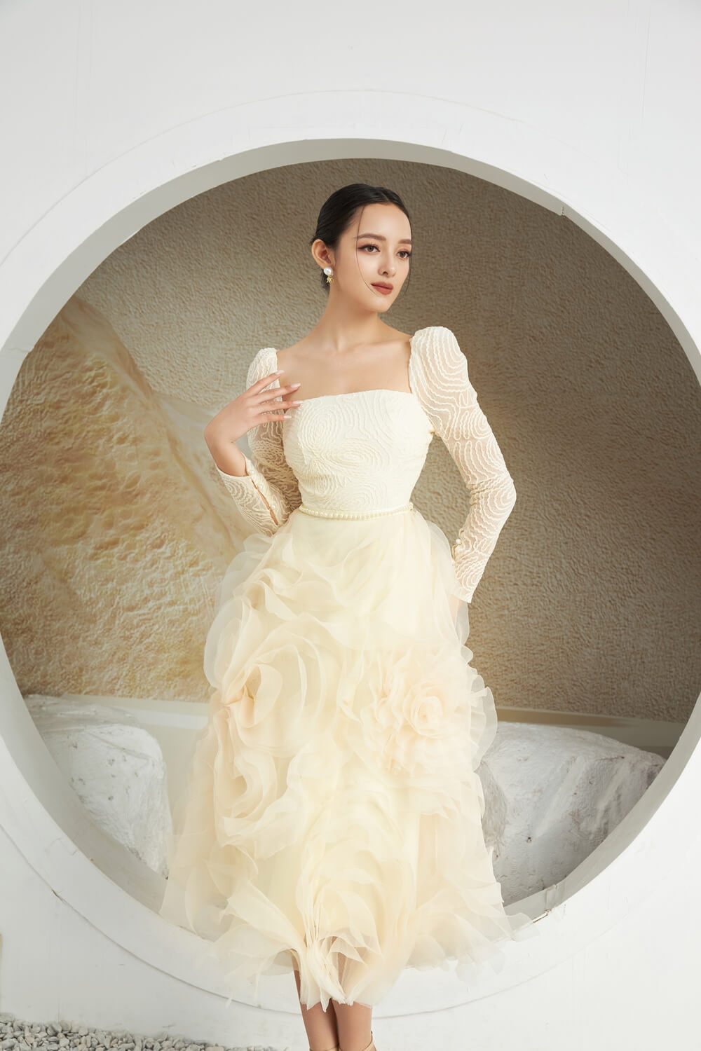 Rami Square Neck Dress 