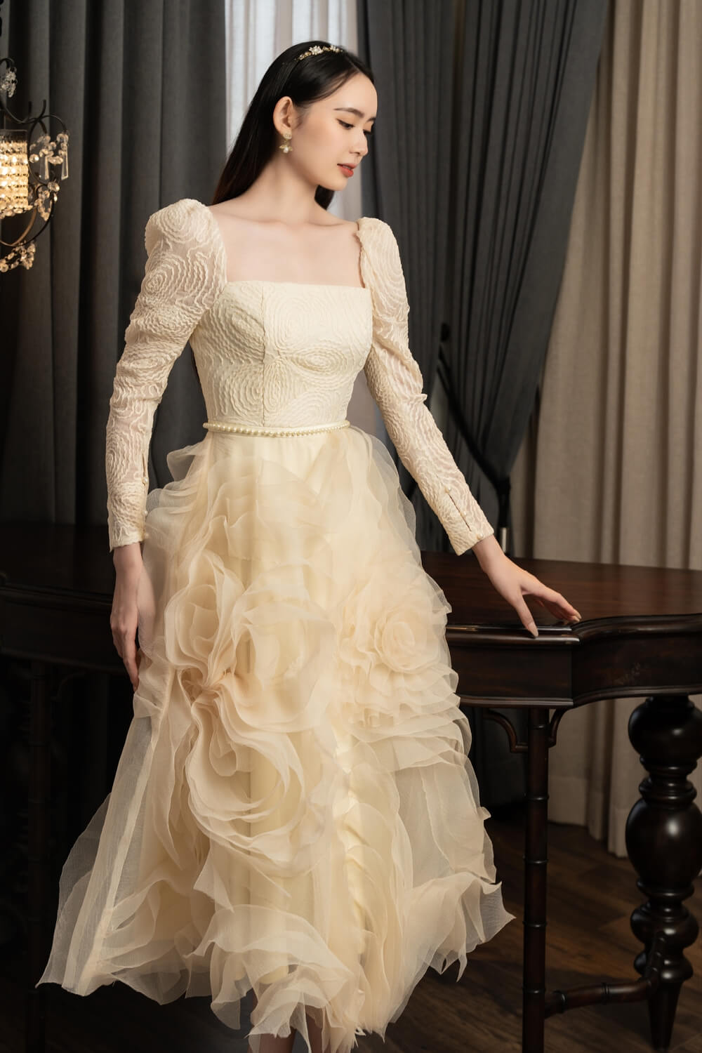 Rami Square Neck Dress 