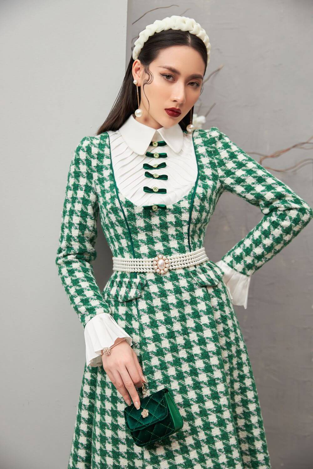 Ratih Long Sleeves Tweed Dress 
