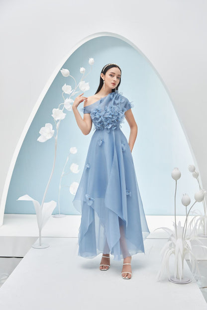 Rosalie Asymmetric Shoulder Dress 