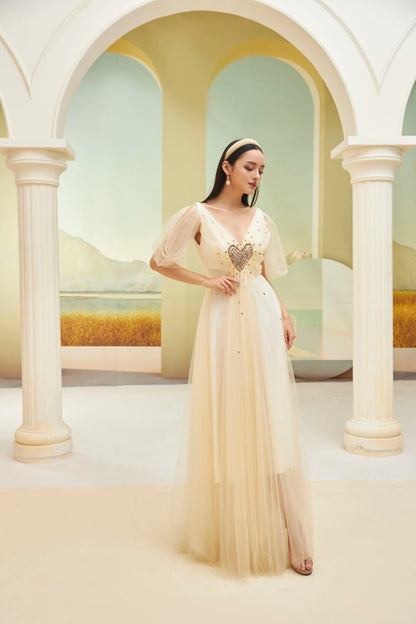 Zeus Deep V-Neck Dress 
